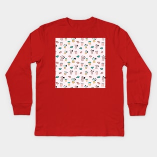 Moka espresso coffee pot pattern Kids Long Sleeve T-Shirt